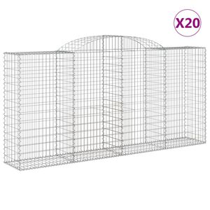 vidaXL Paniers &agrave; gabions arqu&eacute;s 20 pcs 300x50x140/160 cm fer galvanis&eacute;