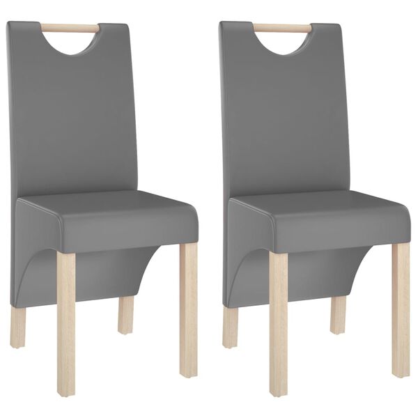 vidaXL Chaises &agrave; manger lot de 2 gris similicuir