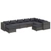 vidaXL Salon de jardin 9 pcs avec coussins R&eacute;sine tress&eacute;e Gris