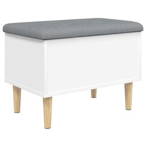 vidaXL Banc de rangement blanc 62x42x46 cm bois d'ing&eacute;nierie