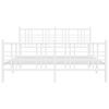 vidaXL Cadre de lit m&eacute;tal sans matelas et pied de lit blanc 150x200 cm