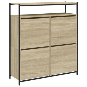 vidaXL Armoire &agrave; chaussures 4 tiroirs rabattables ch&ecirc;ne sonoma