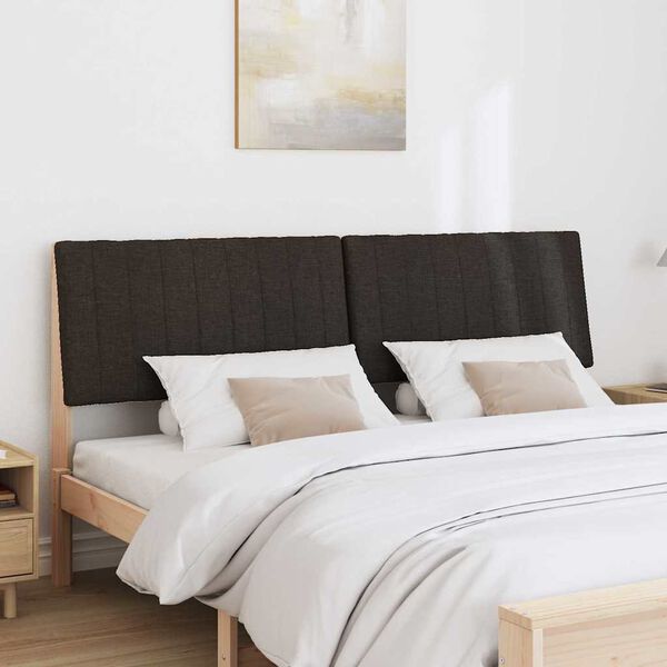 vidaXL T&ecirc;te de lit capitonn&eacute;e Noir 200 cm Pin massif
