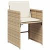 vidaXL Ensemble &agrave; manger de jardin et coussins 15 pcs beige