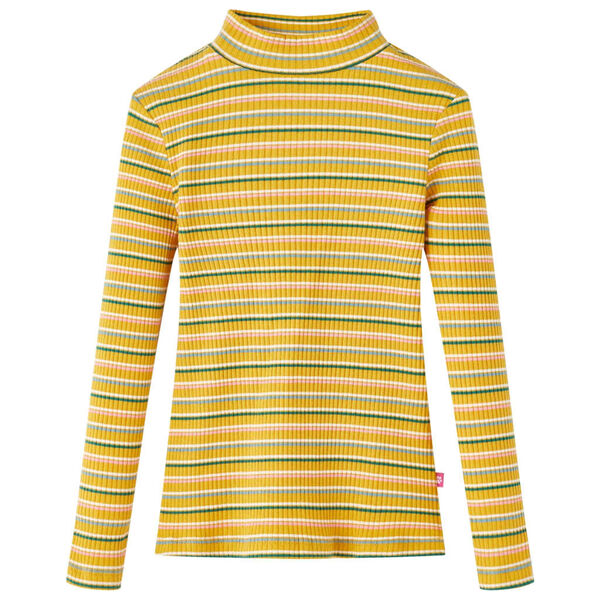 T-shirt enfants manches longues faux col roul&eacute; ocre 92