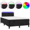 vidaXL Sommier &agrave; lattes de lit avec matelas LED Noir 120x200cm Velours