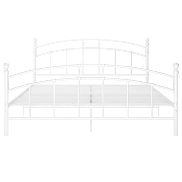 vidaXL Cadre de lit sans matelas blanc m&eacute;tal 160x200 cm
