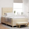 vidaXL Lit &agrave; ressorts avec matelas Cr&egrave;me 120 x 190 cm tissu