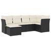 vidaXL Salon de jardin 6 pcs avec coussins noir r&eacute;sine tress&eacute;e