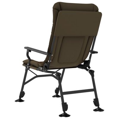 vidaXL Chaise de pêche avec accoudoir pliable taupe