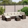 vidaXL Salon de jardin 8 pcs avec coussins marron r&eacute;sine tress&eacute;e