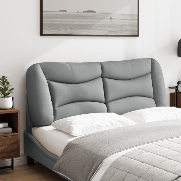 vidaXL Coussin de t&ecirc;te de lit Hvar gris clair 120 cm tissu