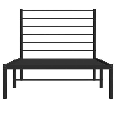 vidaXL Cadre de lit métal sans matelas avec tête de lit noir 107x203cm