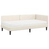 vidaXL Cadre de lit d'angle avec matelas Autre 2 pcs Cr&egrave;me Velours