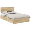 vidaXL Lit de Rangement Ch&ecirc;ne Sonoma 135 x 190 cm Bois d'ing&eacute;nierie