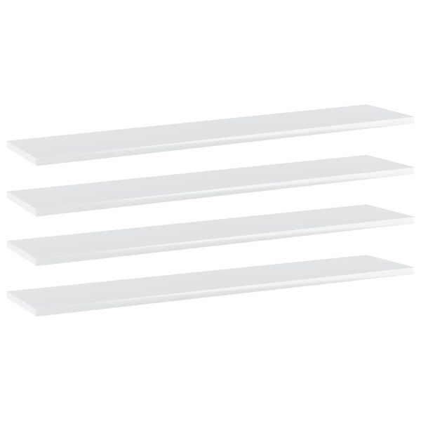 vidaXL Panneau de biblioth&egrave;que 4 pcs blanc brillant bois d&rsquo;ing&eacute;nierie