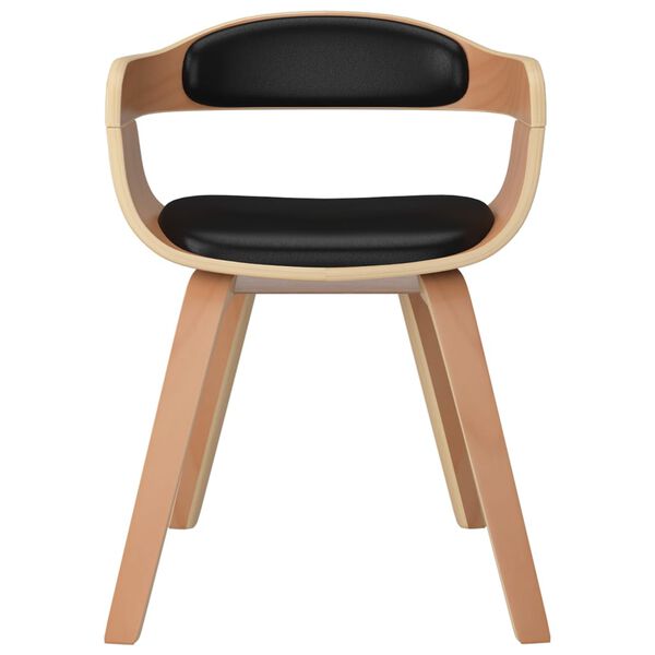 vidaXL Chaises &agrave; manger lot de 2 noir bois courb&eacute; et similicuir
