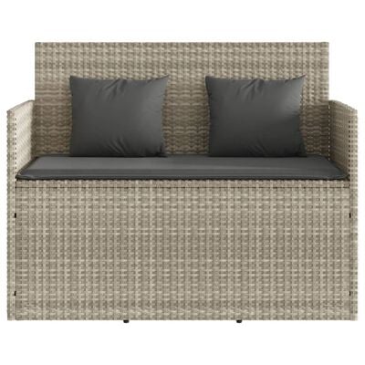 vidaXL Banc de jardin avec coussins gris clair résine tressée