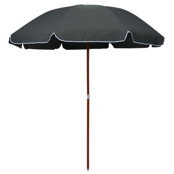vidaXL Parasol de jardin avec m&acirc;t en acier 240 cm anthracite
