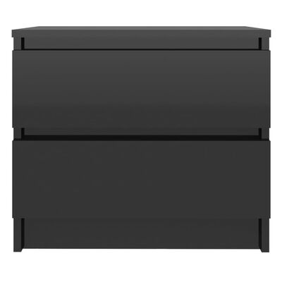 vidaXL Tables de chevet 2 pcs Noir brillant 50x39x43,5 cm Aggloméré