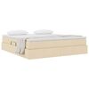 vidaXL Lit avec rangement et matelas Cr&egrave;me 160 x 200 cm Polyester