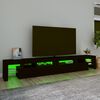 vidaXL Meuble TV avec lumi&egrave;res LED Noir 260x36,5x40 cm