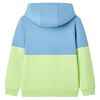 Sweatshirt &agrave; capuche pour enfants bleu et jaune tendre 104