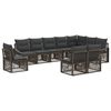 vidaXL Ensemble de canap&eacute; de jardin 10 pc Gris polyrotin