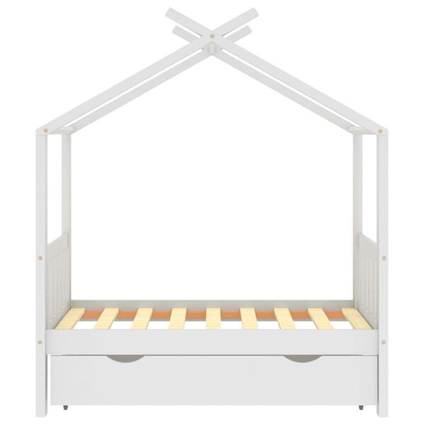 vidaXL Cadre de lit enfant avec tiroir blanc pin massif 70x140 cm
