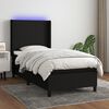vidaXL Sommier &agrave; lattes de lit matelas et LED Noir 100x200 cm Tissu