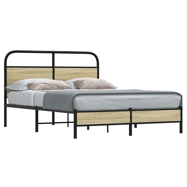vidaXL Cadre de lit sans matelas 120x200 cm ch&ecirc;ne sonoma