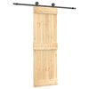 vidaXL Porte coulissante Naturel et noir 70 x 210 cm