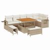 vidaXL Ensemble de canap&eacute; de jardin 11 pc Beige et cr&egrave;me polyrotin