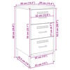 vidaXL Tables de chevet 2 pcs rose 36x39x68 cm acier