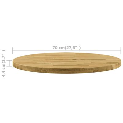 vidaXL Dessus de table Bois de chêne massif Rond 44 mm 700 mm