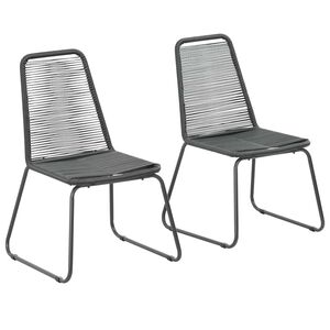 vidaXL Chaises d'ext&eacute;rieur lot de 2 R&eacute;sine tress&eacute;e Noir