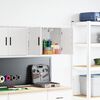 vidaXL Armoire murale de garage blanc bois d'ing&eacute;nierie
