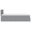 vidaXL Lit ottoman avec matelas et LED gris clair 90x200 cm tissu
