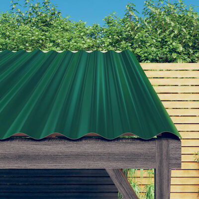 vidaXL Panneaux de toiture 12 pcs Acier enduit de poudre Vert 100x36cm