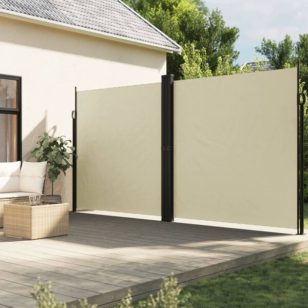 vidaXL Auvent lat&eacute;ral r&eacute;tractable cr&egrave;me 220x1000 cm