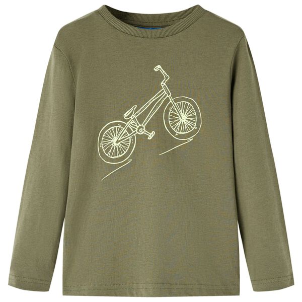 T-shirt enfants &agrave; manches longues kaki 128