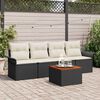 vidaXL Ensemble de canap&eacute; de jardin avec coussin 5 pcs Noir polyrotin