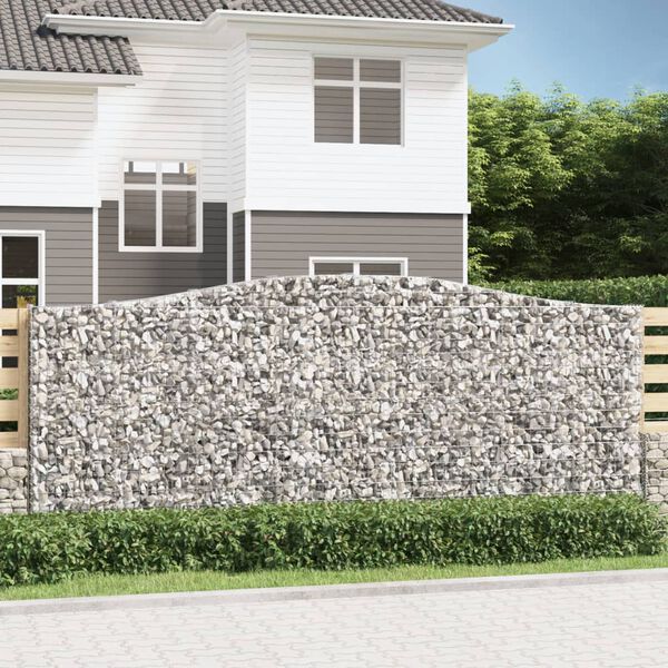 vidaXL Paniers &agrave; gabions arqu&eacute;s 10 pcs 400x30x160/180 cm Fer galvanis&eacute;
