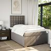 vidaXL Sommier &agrave; lattes de lit avec matelas taupe 120x190 cm tissu