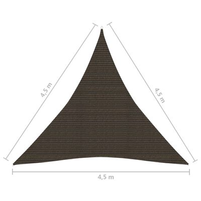 vidaXL Voile d'ombrage 160 g/m² Marron 4,5x4,5x4,5 m PEHD