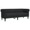 vidaXL Ensemble de canapés 3 pcs noir tissu