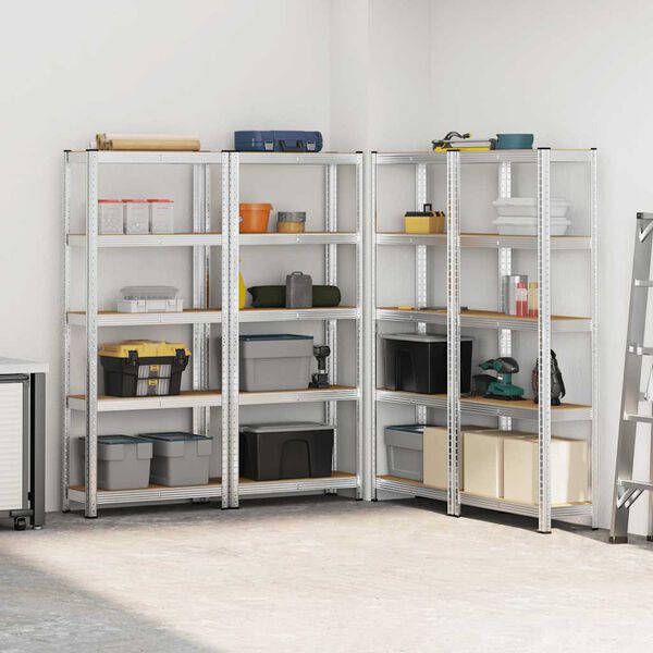 vidaXL &Eacute;tag&egrave;res de rangement &agrave; 5 niveaux 4 pcs acier bois d'ing&eacute;nierie