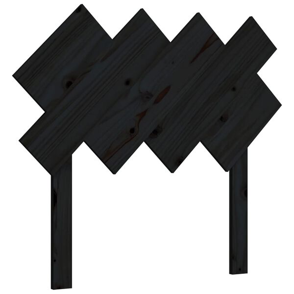 vidaXL T&ecirc;te de lit Noir 92x3x81 cm Bois massif de pin