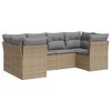 vidaXL Salon de jardin avec coussins 6 pcs beige r&eacute;sine tress&eacute;e
