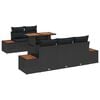 vidaXL Ensemble de canap&eacute; de jardin 6 pc Noir 100 x 55 x 73 cm